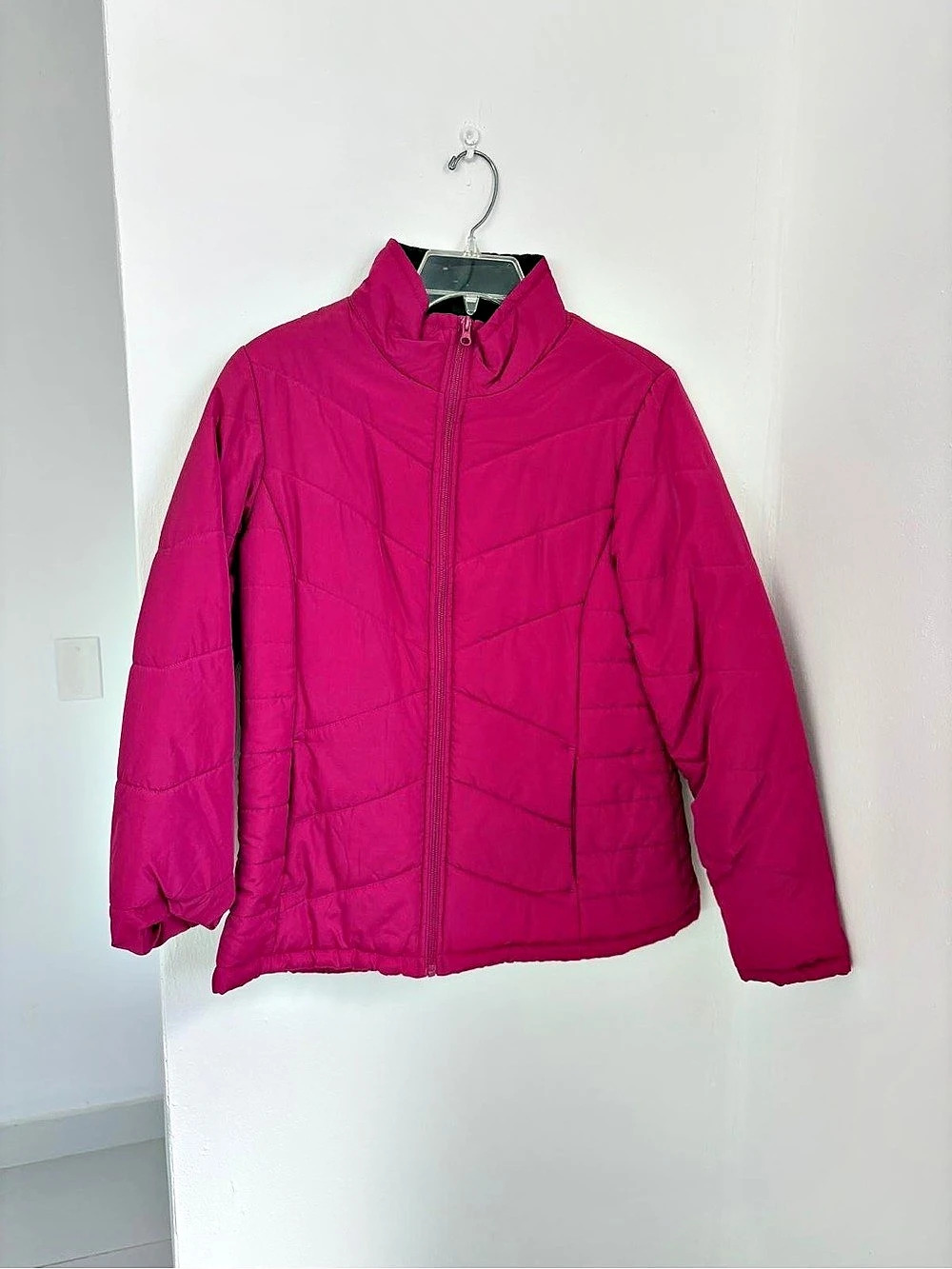 Quilted Puffer Jacket Pink Medium | Size M